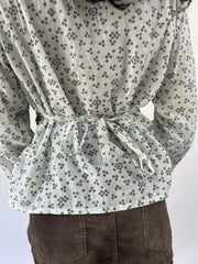 aquamarine drop | small white and green patterned long sleeve top