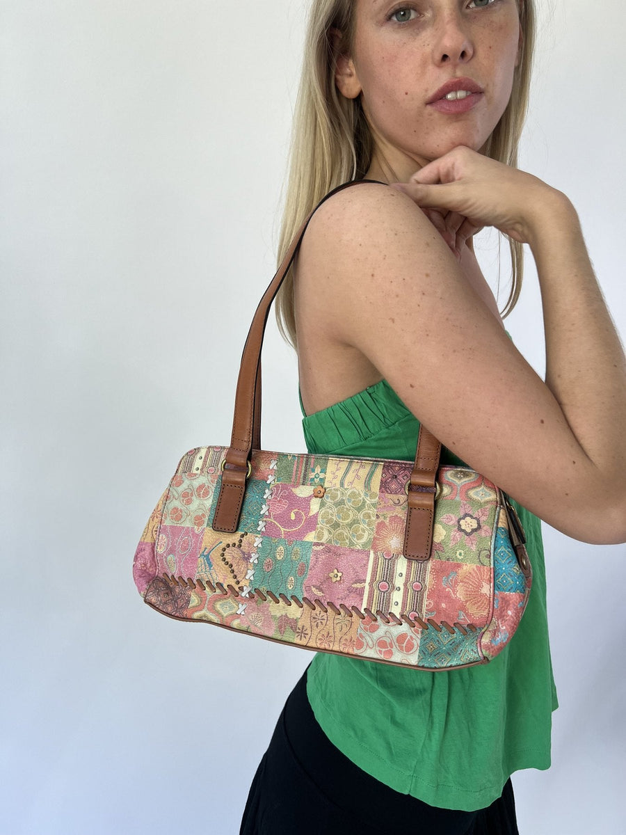 aquamarine drop | one size pastel patchwork shoulder bag