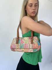 aquamarine drop | one size pastel patchwork shoulder bag