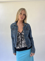 aquamarine drop | small blue fitted denim jacket