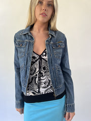 aquamarine drop | small blue fitted denim jacket
