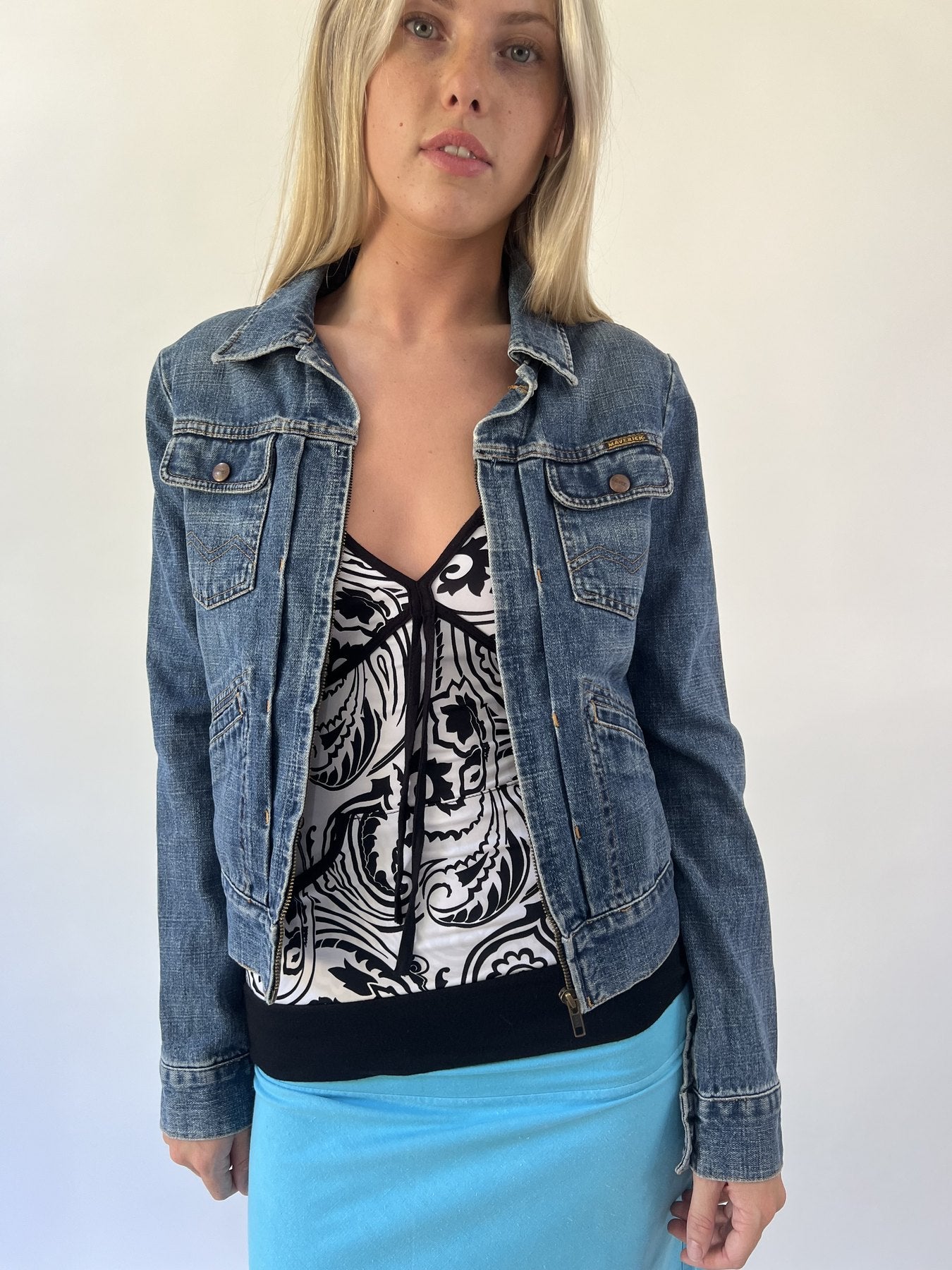 aquamarine drop | small blue fitted denim jacket