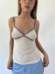 aquamarine drop | small white mesh cami top