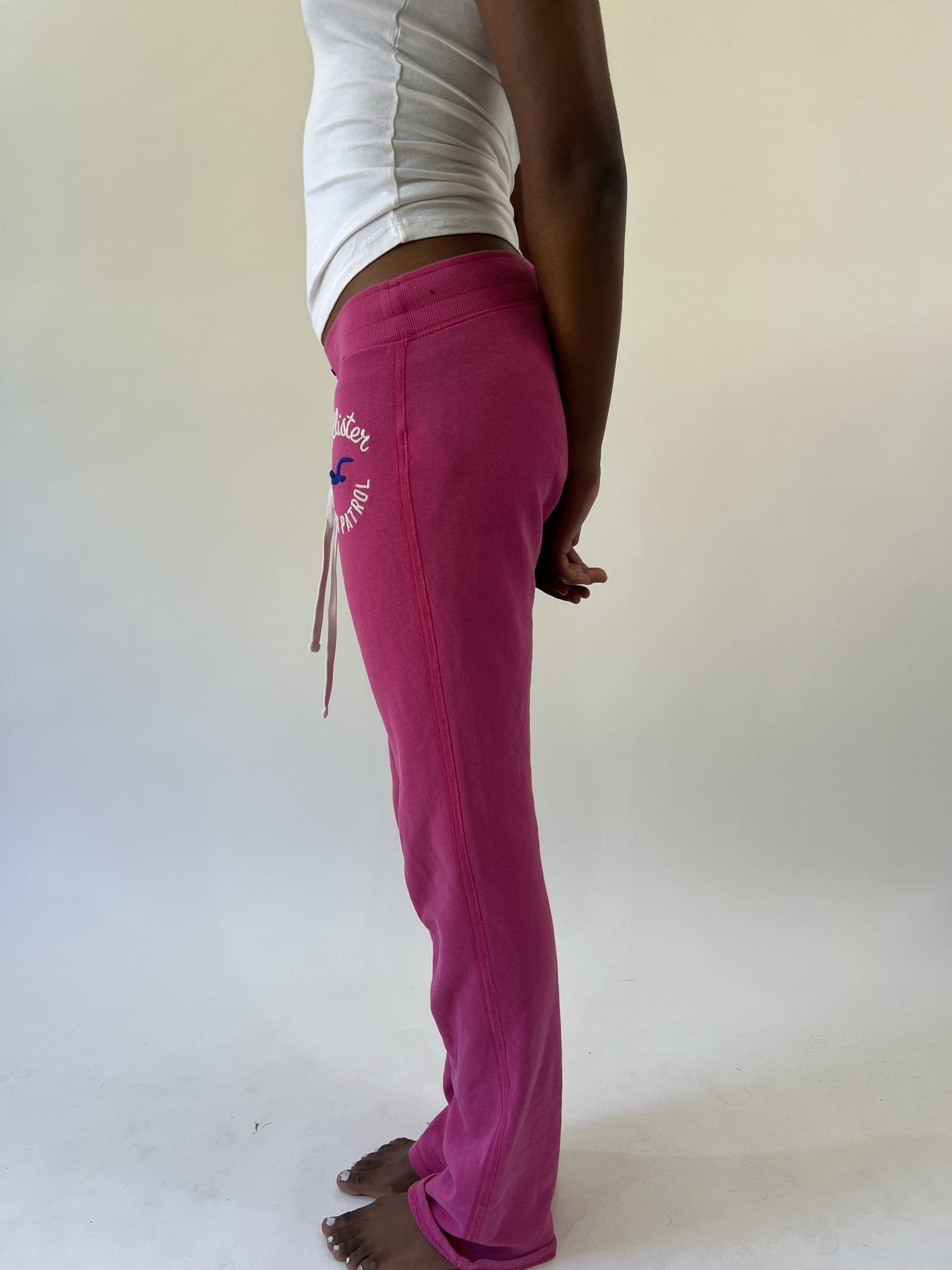 aquamarine drop | small pink hollister track pants