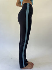 aquamarine drop | small black nike track pants with blue stripe