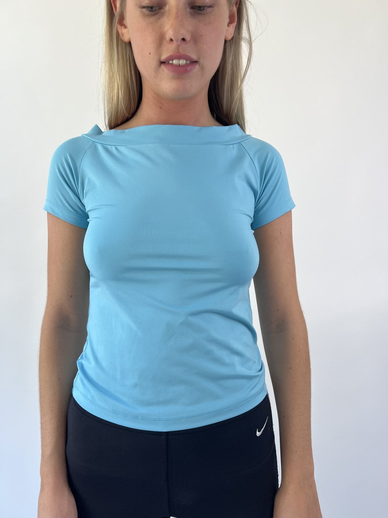 aquamarine drop | small light blue baby tee