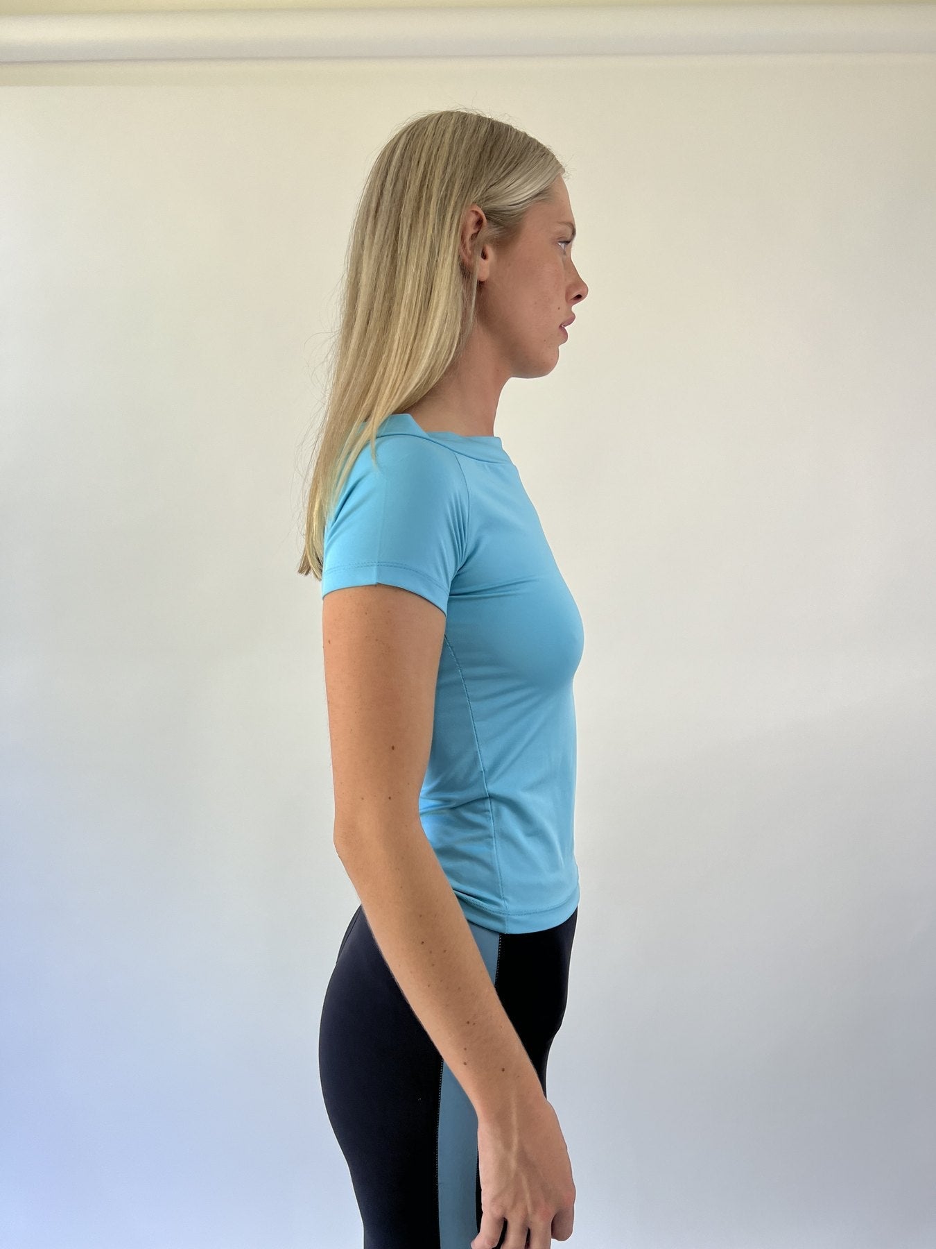 aquamarine drop | small light blue baby tee