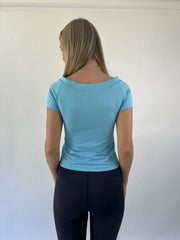 aquamarine drop | small light blue baby tee