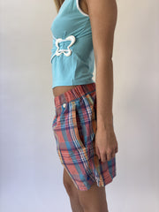 aquamarine drop | small polo ralph lauren multicolour plaid cargo long shorts