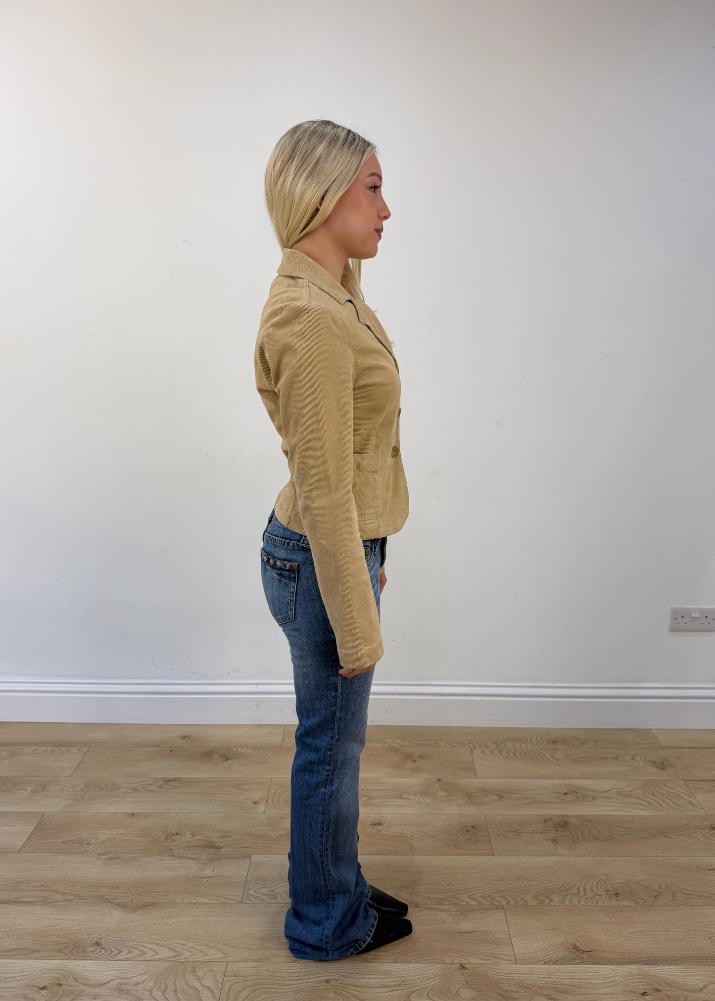 extra small cream corduroy blazer view 6