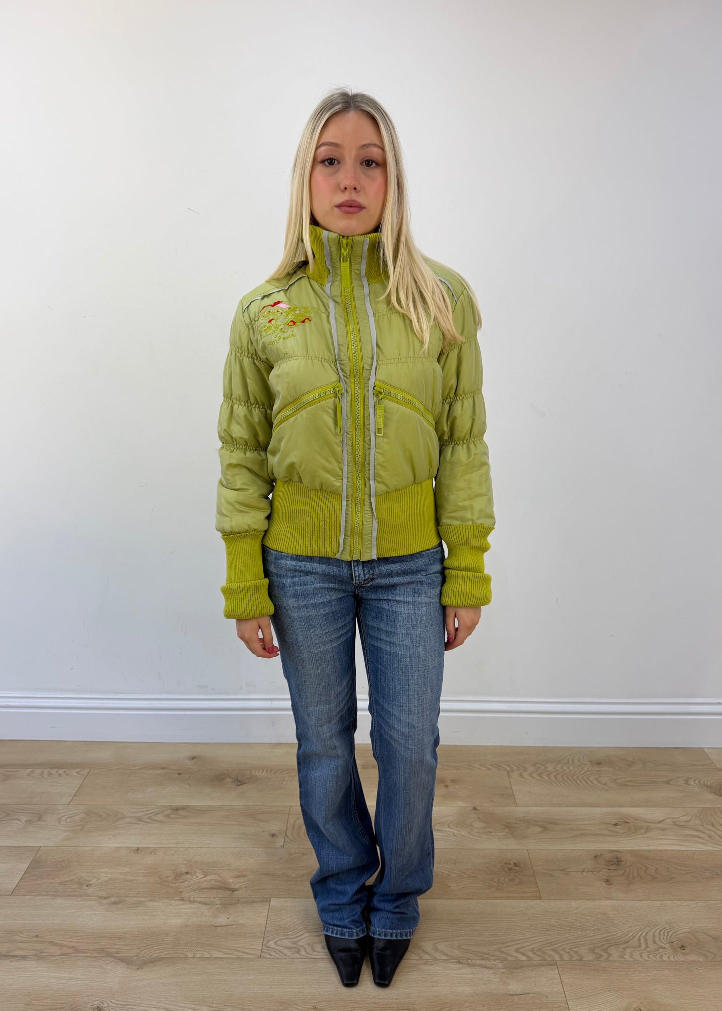 medium green tou.tou puffer jacket front