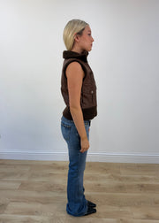 small brown hurley utility gilet view 6