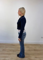 extra small navy double-breasted jacket view 4