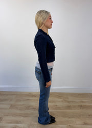 extra small navy double-breasted jacket view 6