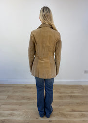 medium tan suede jacket view 5