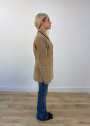 medium tan suede jacket view 6
