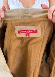 medium tan suede jacket label