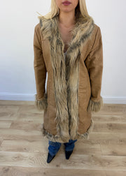 medium tan afghan coat view 3