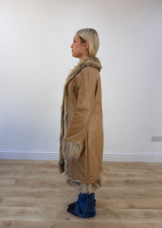 medium tan afghan coat view 4