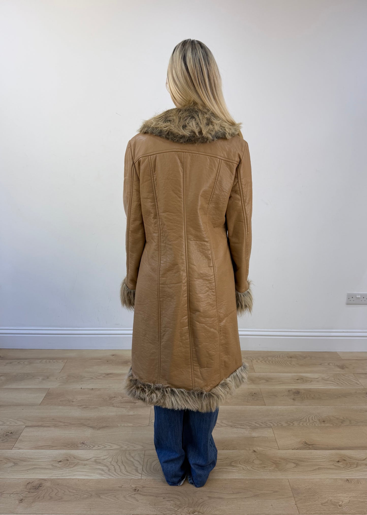 medium tan afghan coat view 5