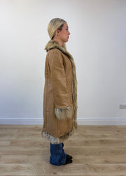 medium tan afghan coat view 6