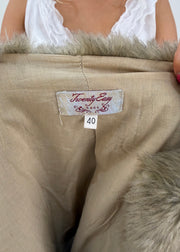 medium beige faux fur jacket label