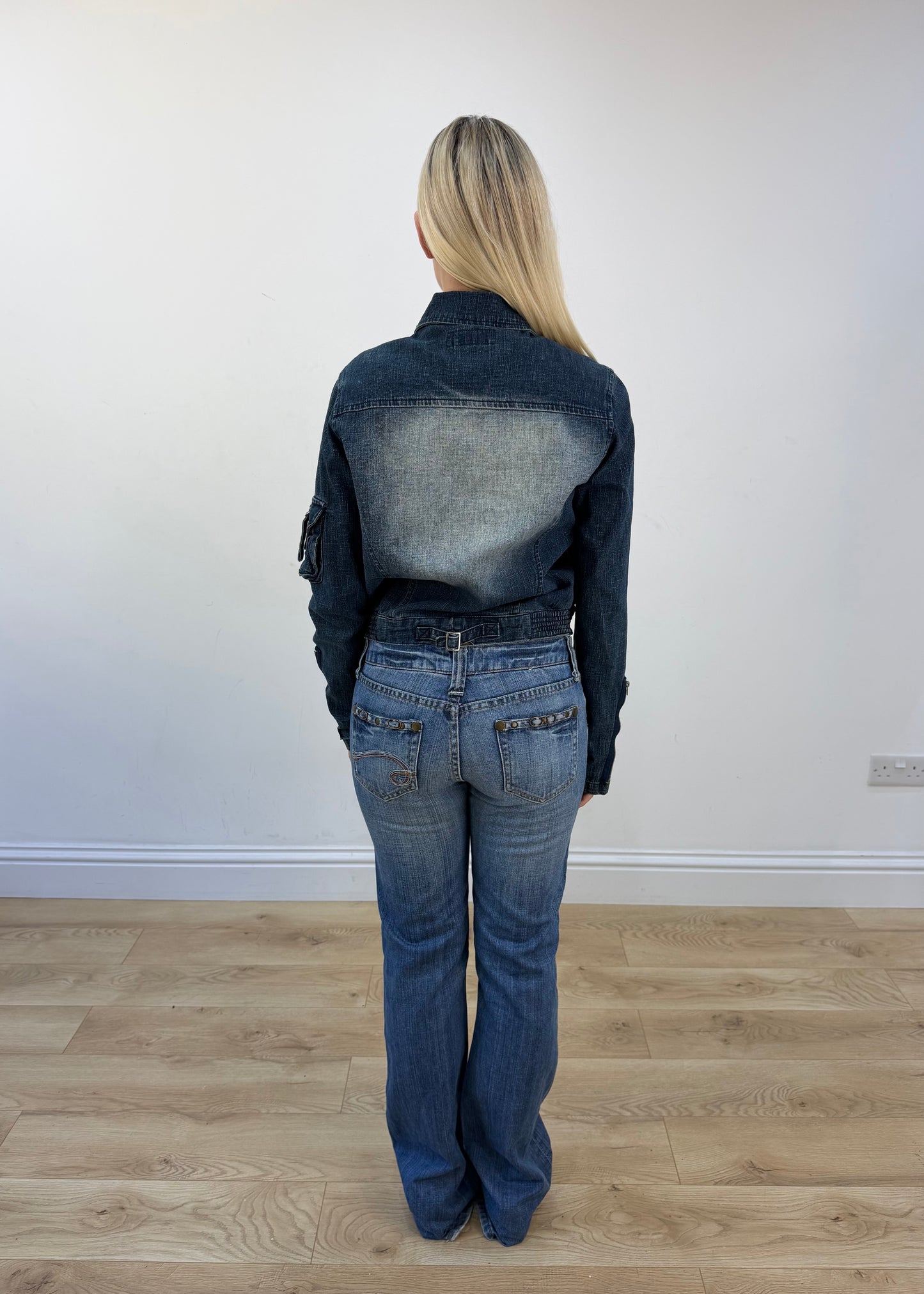 medium blue denim utility jacket view 5