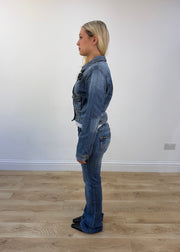 medium blue denim four-pocket jacket view 4
