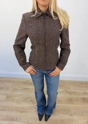 medium brown fitted jacket view 3
