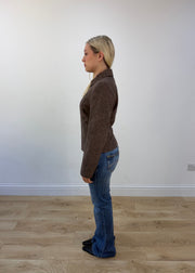 medium brown fitted jacket view 4