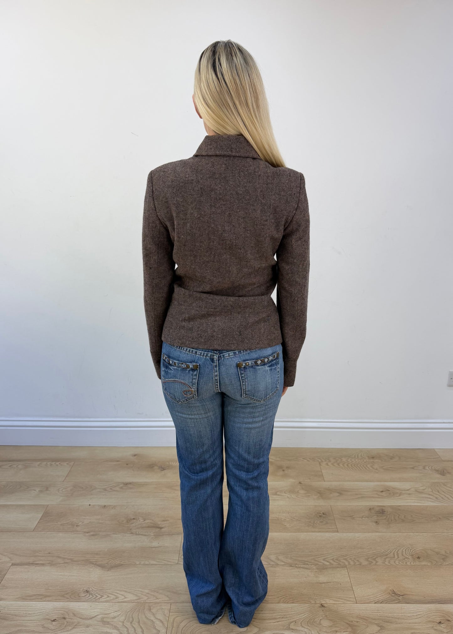 medium brown fitted jacket view 5