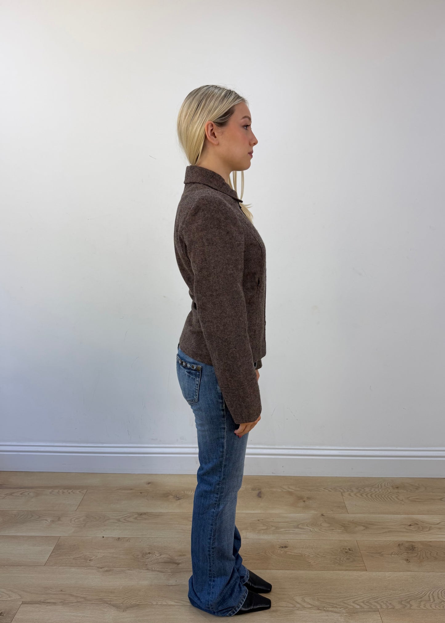 medium brown fitted jacket view 6