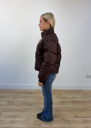 small brown puffer jacket view 2