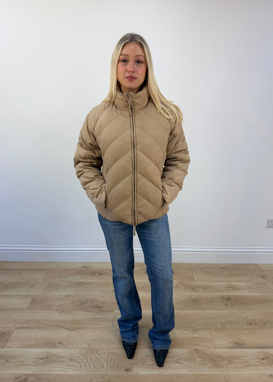 medium beige puffer jacket front