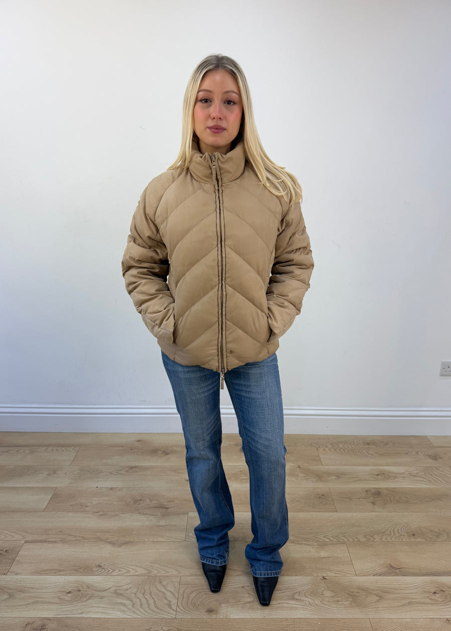 medium beige puffer jacket front