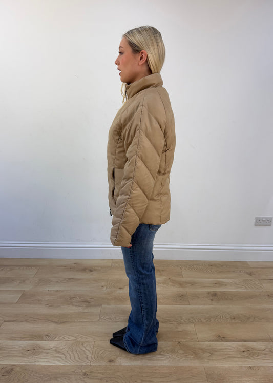 medium beige puffer jacket view 2