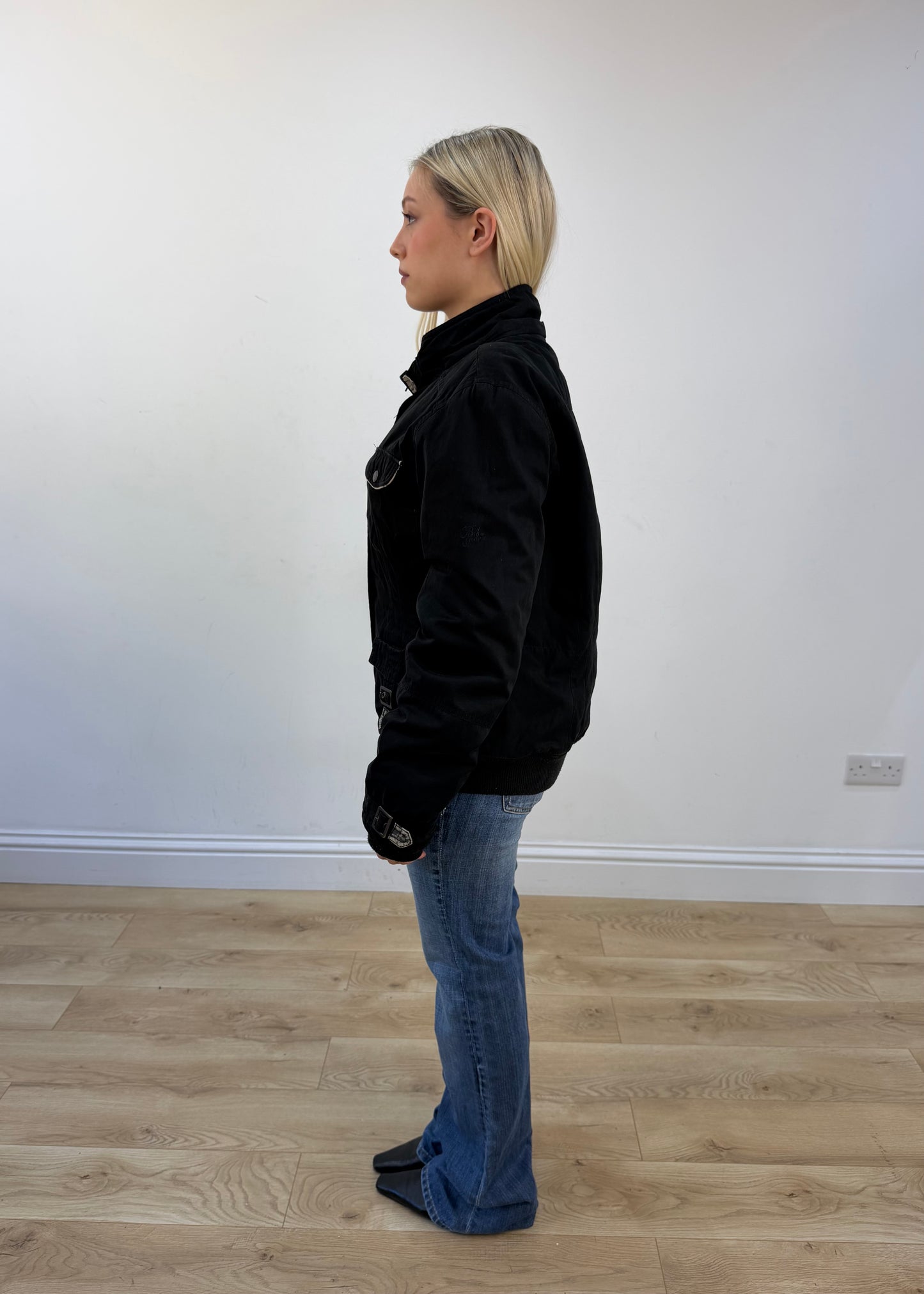 extra large black utility jacket view 4