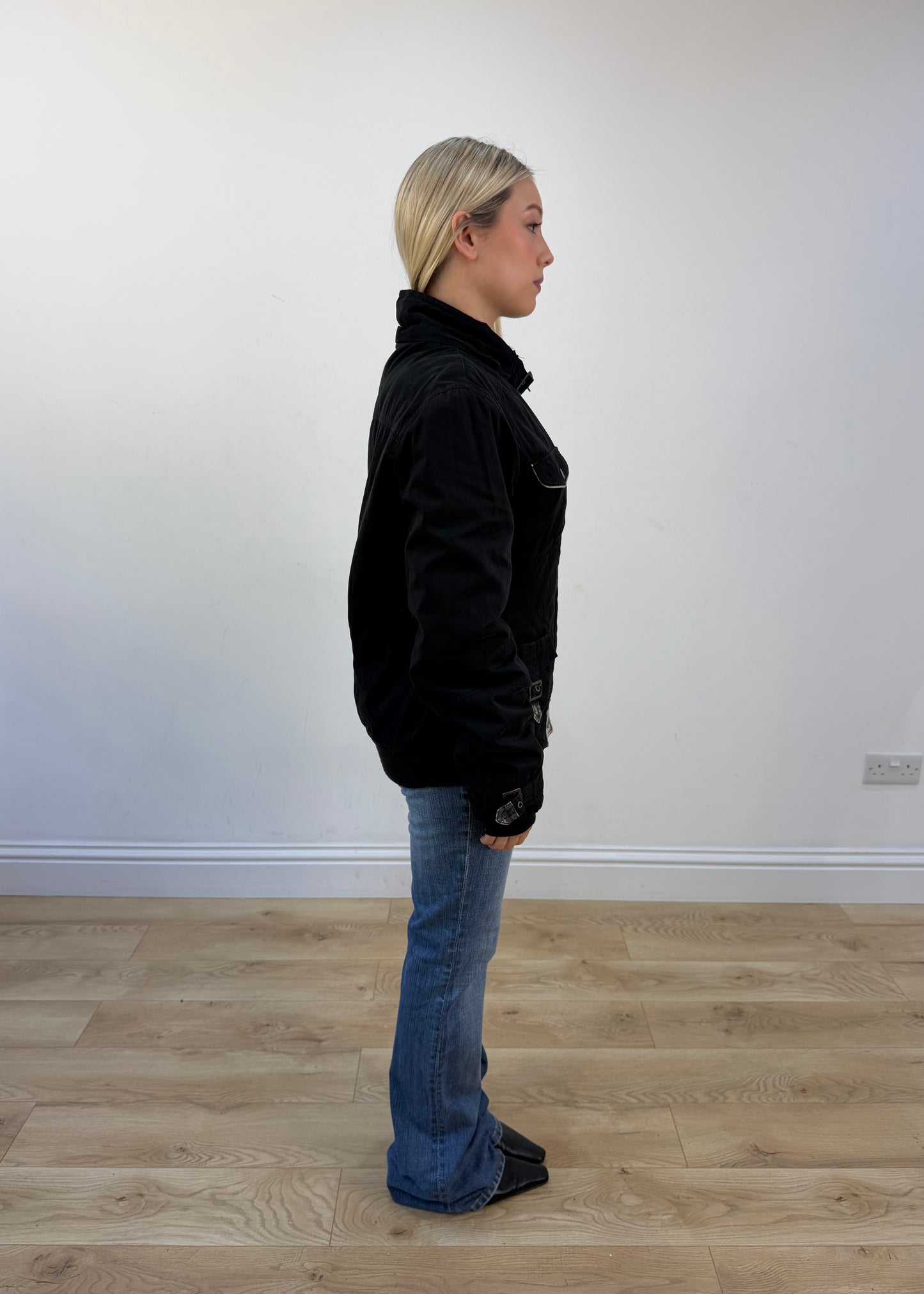 extra large black utility jacket view 6