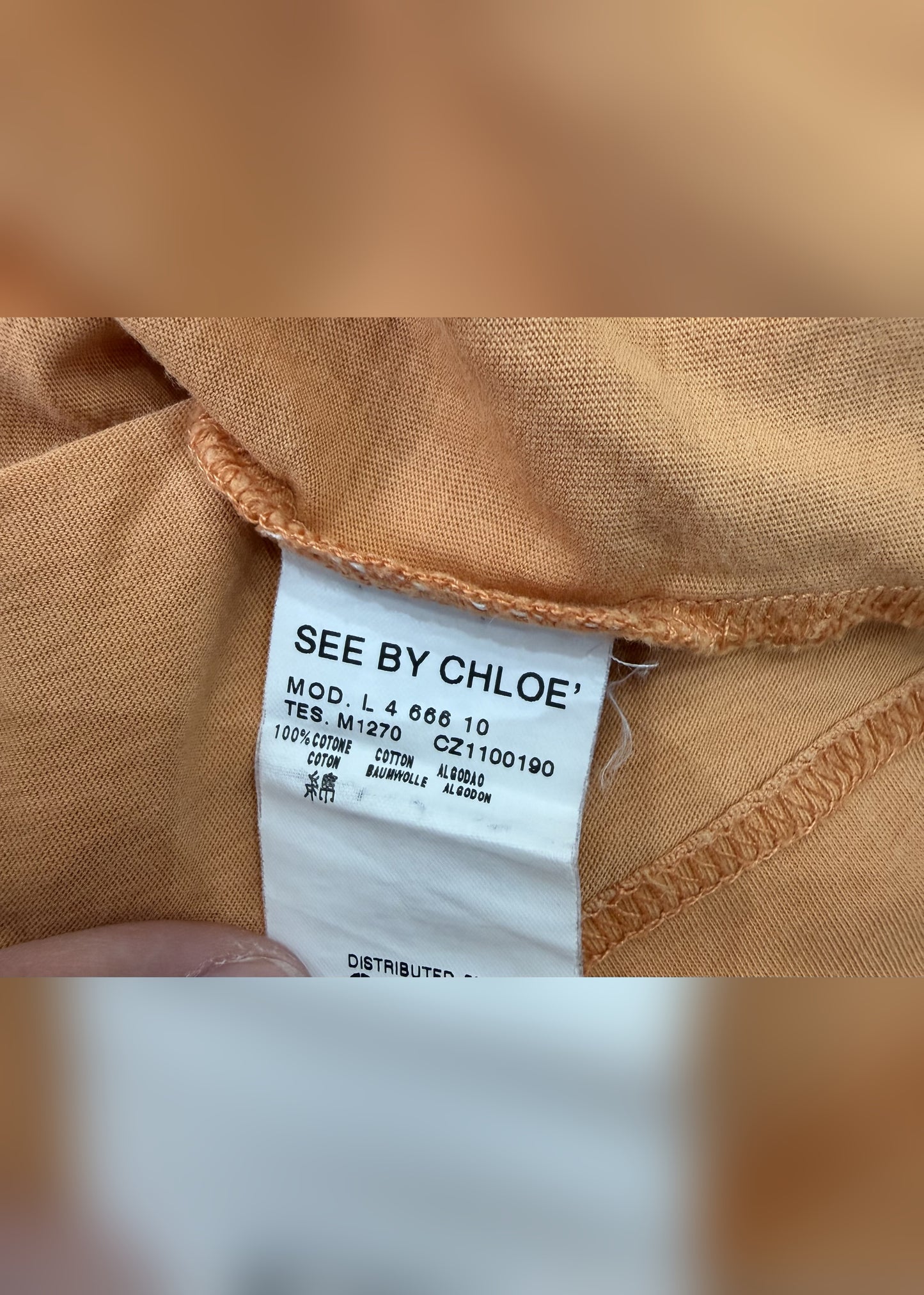 medium orange chloé tank top label