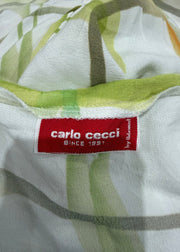 extra small carlo cecci green and white striped midi skirt 6
