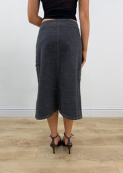 small black denim midi skirt 3