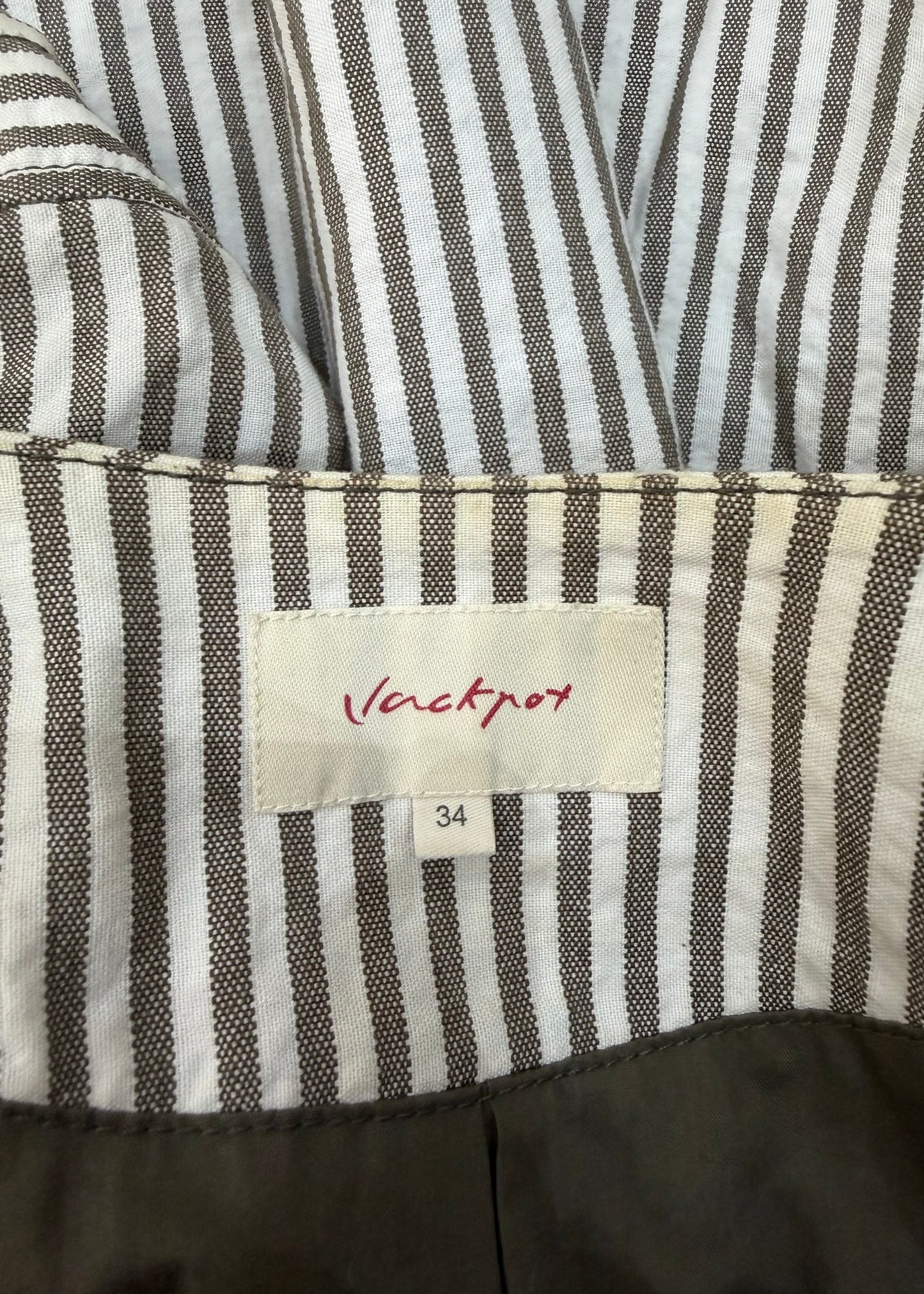 medium grey and white striped puff sleeve shirt 6