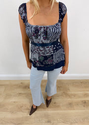 small navy blue milkmaid top 3
