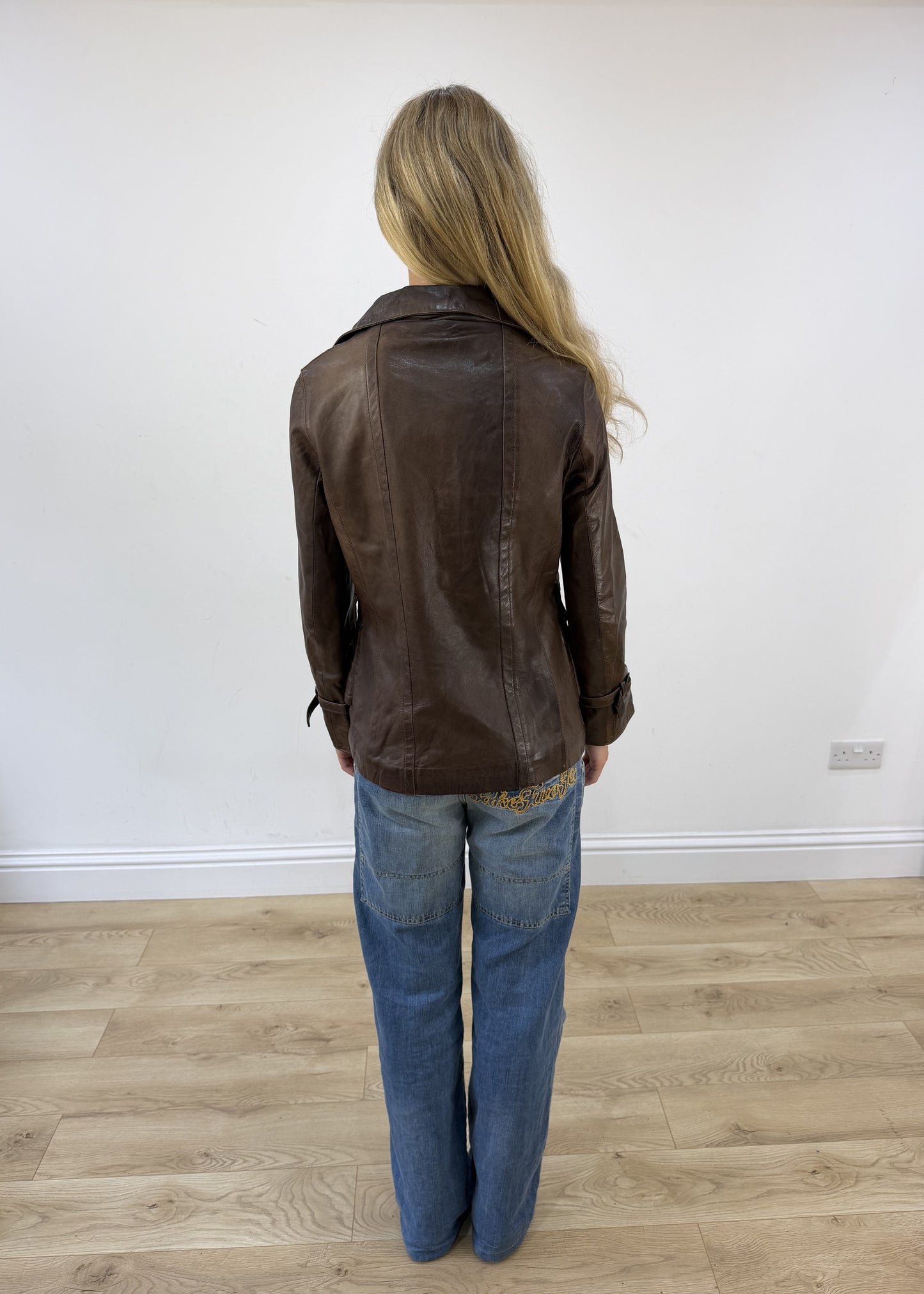 Medium brown genuine leather jacket 7