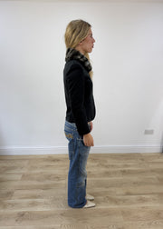 Small grey faux fur collar blazer 6