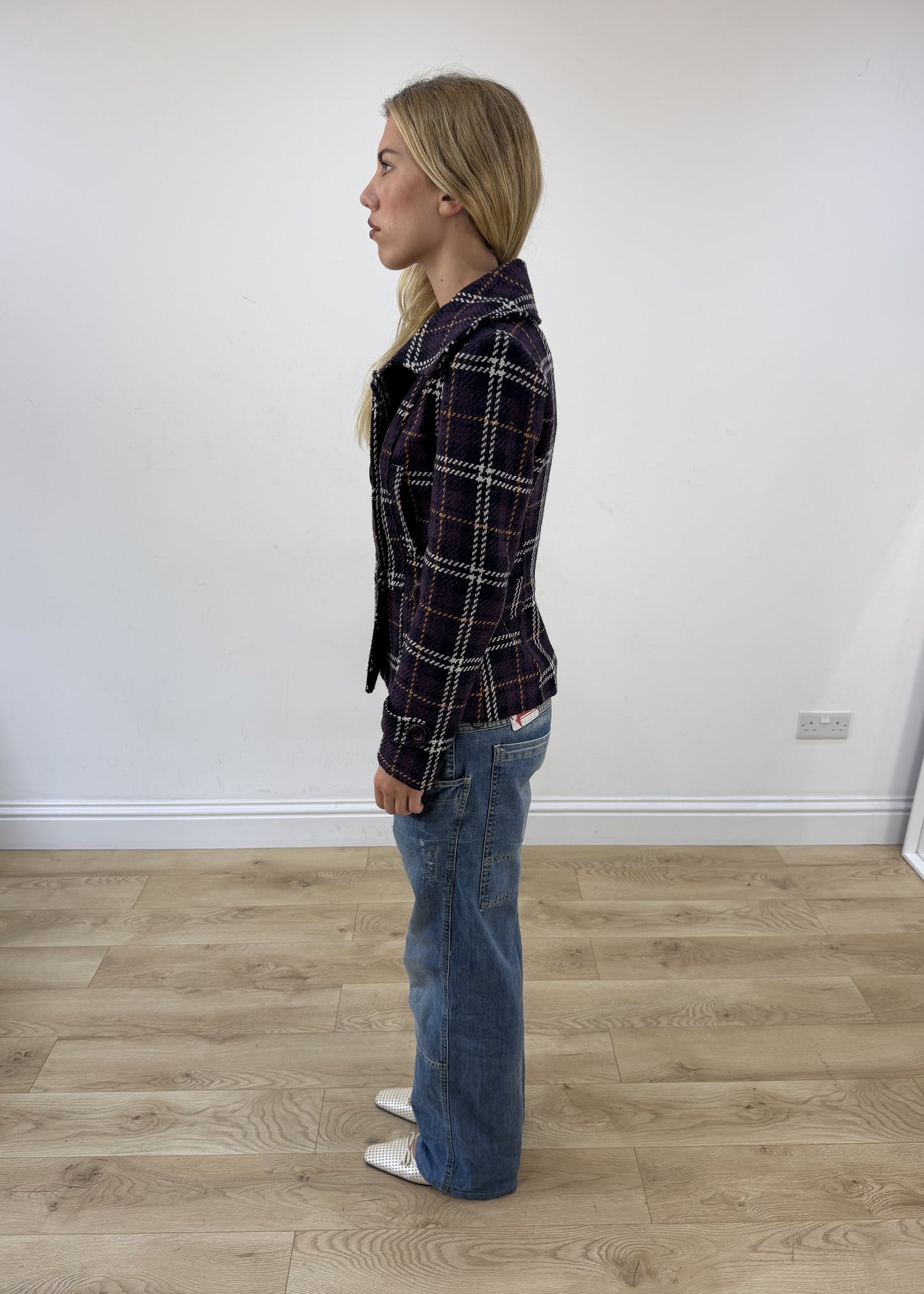 Small purple and white tartan jacket 5