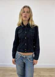 medium navy denim jacket image 3