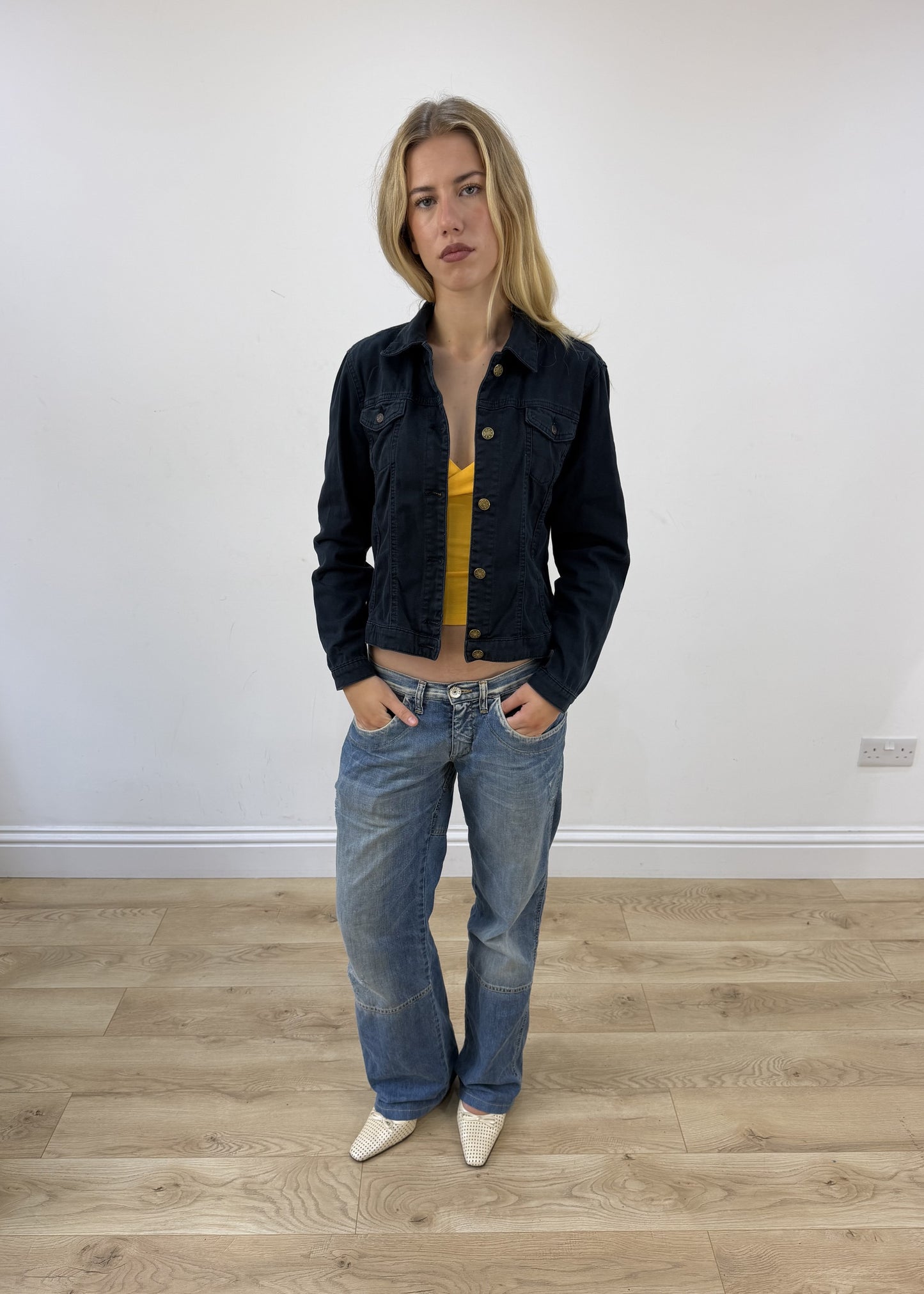 medium navy denim jacket image 4