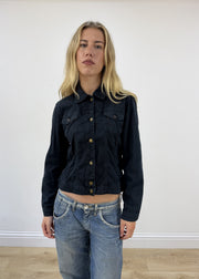 medium navy denim jacket image 8