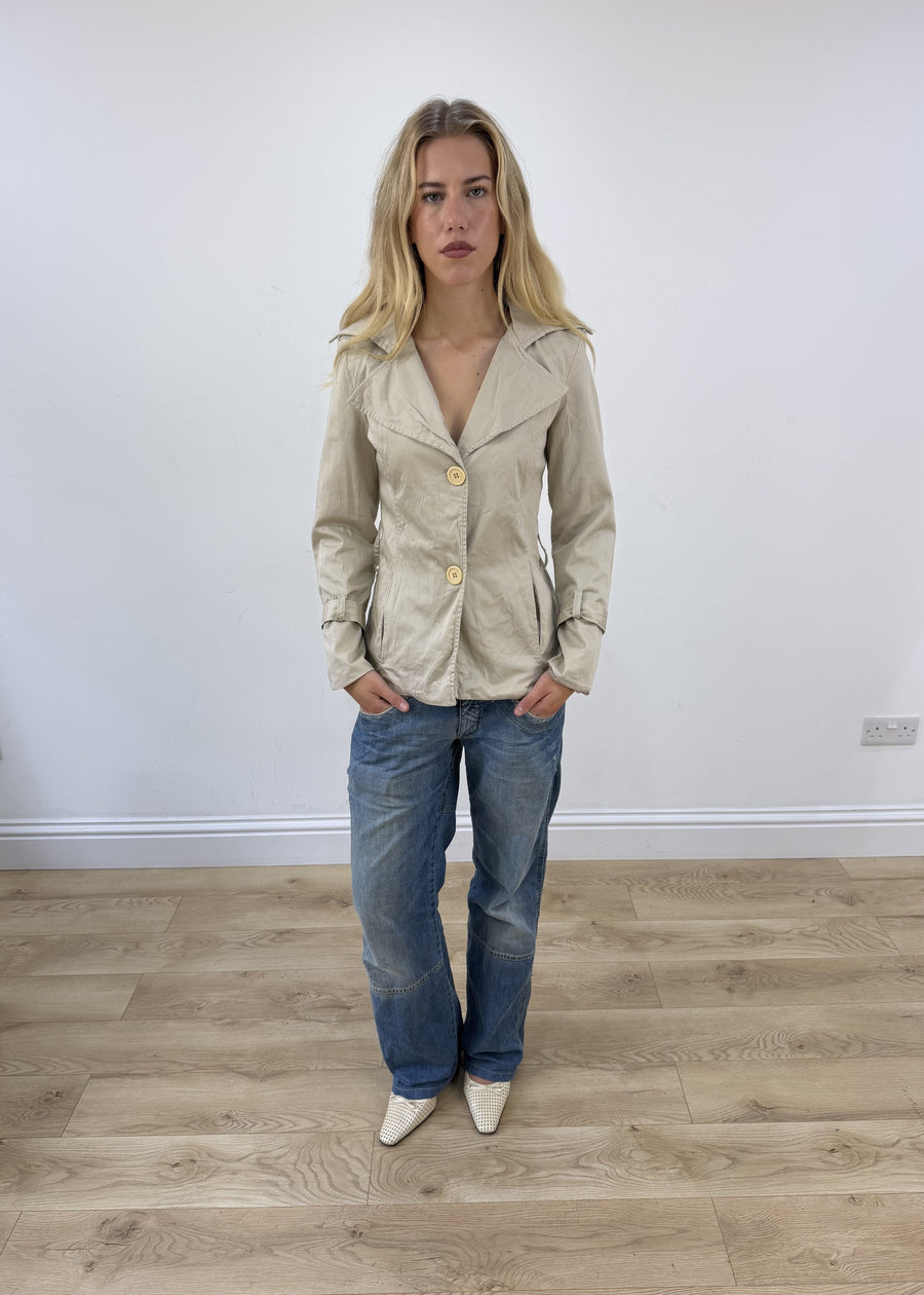 small beige trench coat image 1